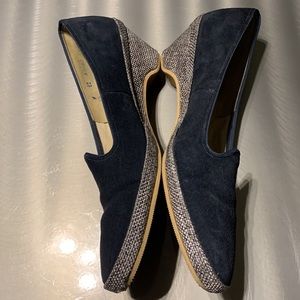 Vintage Paradise Kittens Navy Suede Espadrilles Size 9 AA